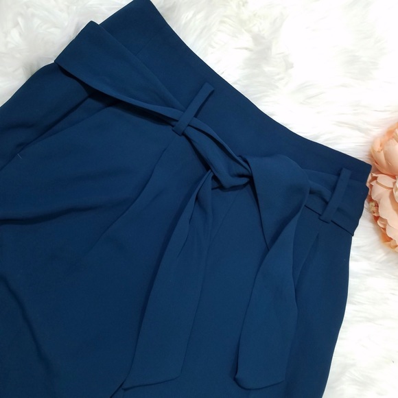 NWT Zara Emerald Aqua Paperbag Waist Skinny Pants - Picture 8 of 8